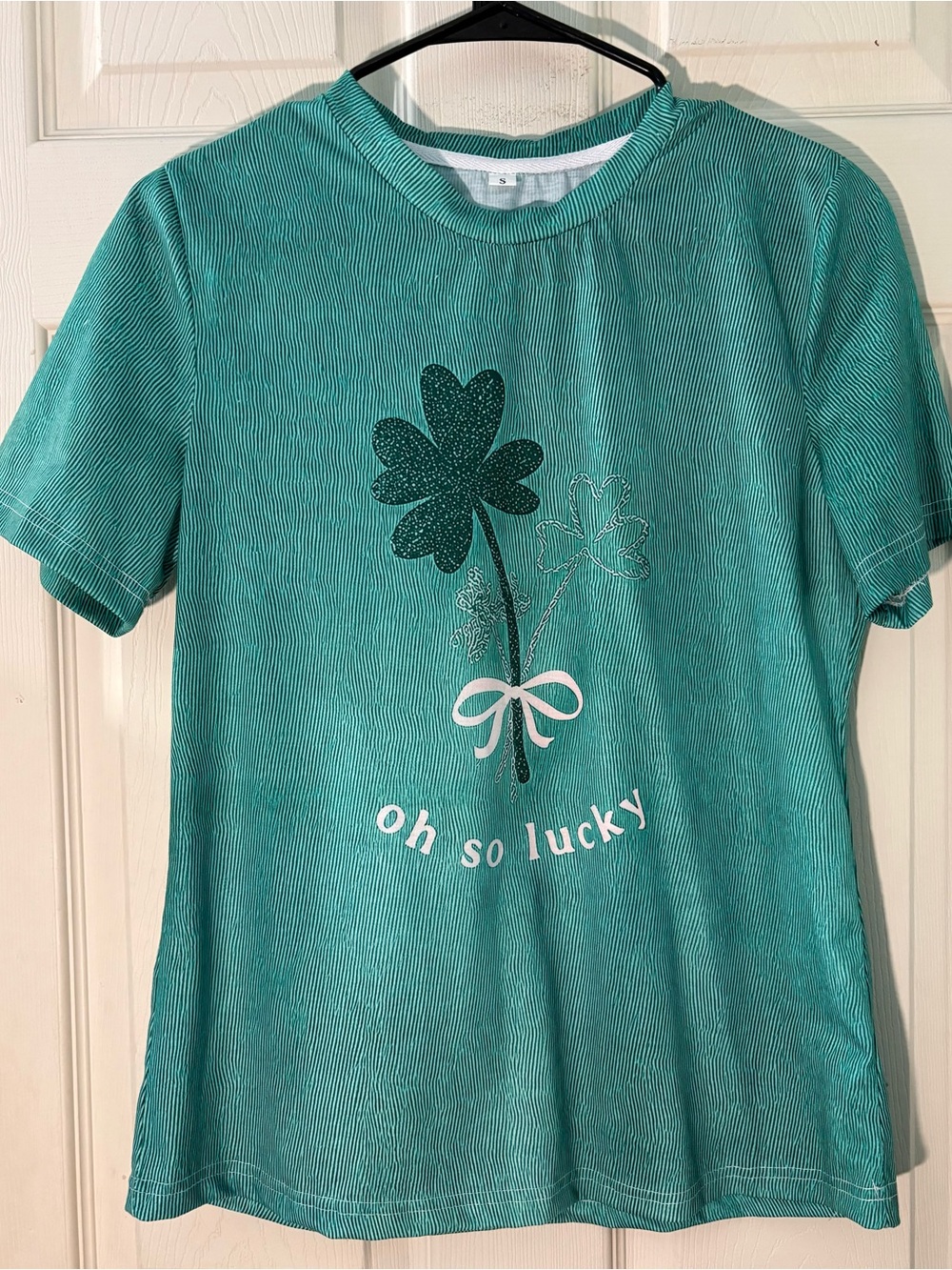 Women’s Green 'Oh So Lucky' Short Sleeve Graphic Tee